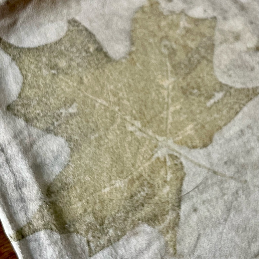 Silk scarf handmade with maple leaf motif